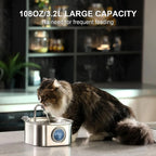 3.2L/108oz Automatic Cat Water Fountain Stainless Steel Pet Water Dispenser Cat Fountain Pet Water Fountain with 4 Filters