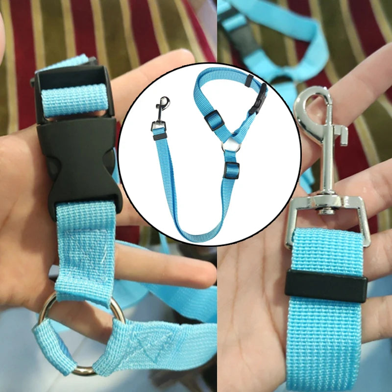 Adjustable Pet Car Seat Belt Nylon Lead Dog Leash Custom Backseat Safety Belt OEM Designer Dog Harness Collar Pet Accessories
