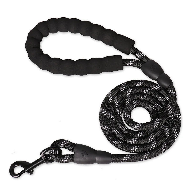 1.5M Comfortable Dog Training Leash Reflective Padded Handle Strong Heavy Duty Nylon Rope Durable Personalized Striped Pattern