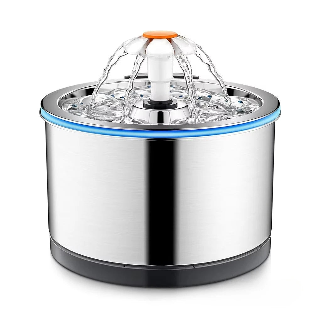 Hot Selling Custom 3.2/4L Stainless Steel Pet Water Dispenser with Water Level Wholesale Cat Water Fountain Manufacturer OEM ODM