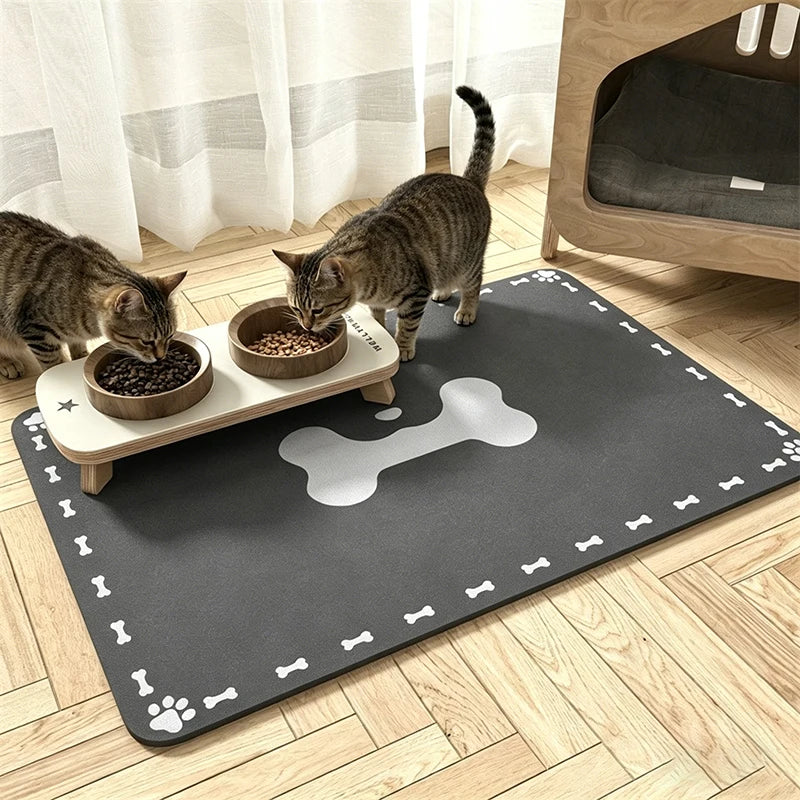 Wholesale Silicone Pet Bowls Mat Non Slip Pet Food Mat Dog Cat Square Bone Shaped Pet Feeding Mat