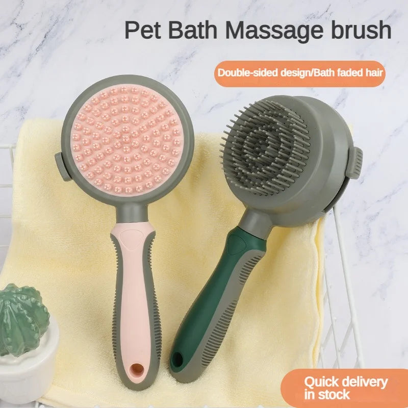 Pet Hair Removal Comb Dog Cat Comb Double-sided Bath Brush Hair Removal Massage Hair Removal Self-cleaning Comb Cat Products