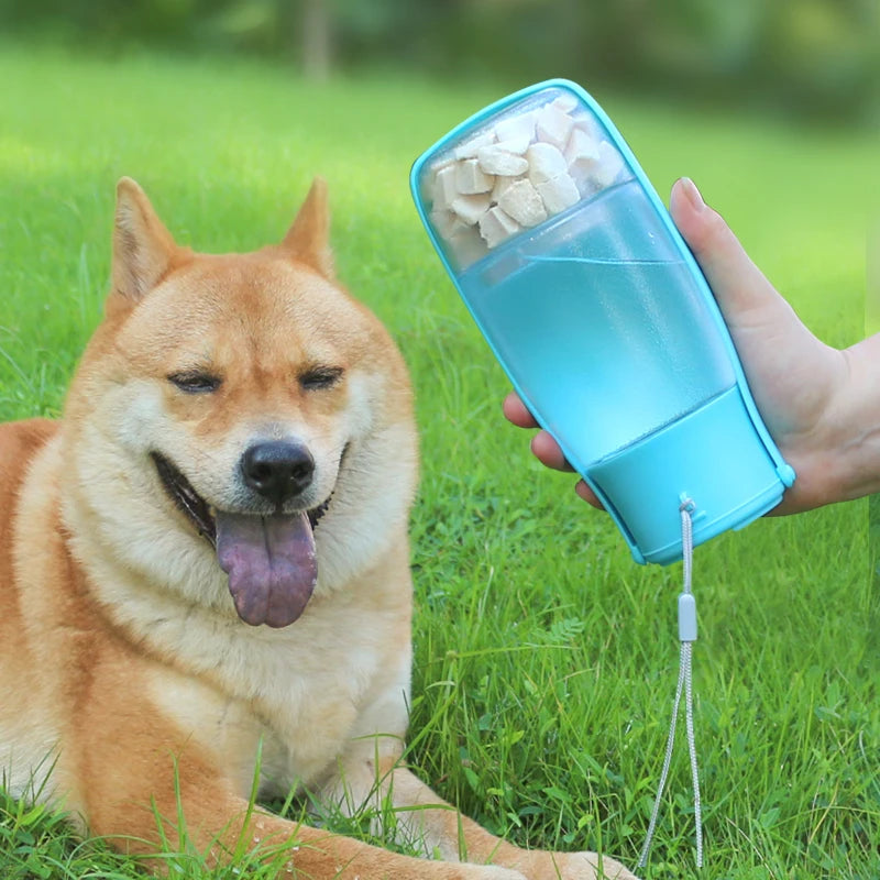 Gradient Color 3-in-1 Foldable Plastic Dog Water Bottle Collapsible Travel Pet Water Bowl with Filters