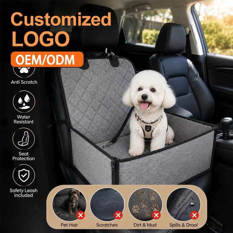 Wholesale Folding Dog Car Seat Cover for Pet Travel Pet Car Seat with Seat Safety Belt Washable Custom Pet Seat Cover OEM ODM