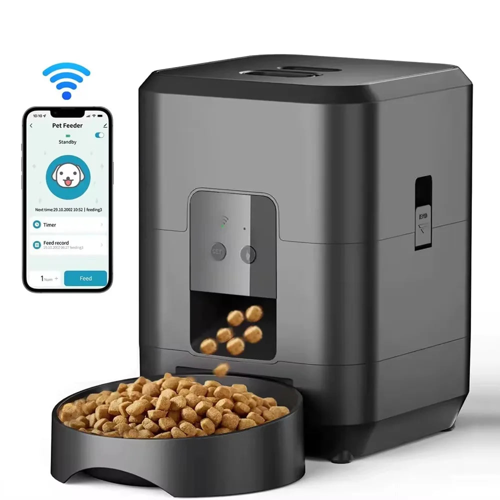 2L Portable Plastic Smart Pet Feeder with Camera Night Vision 2.4G WiFi Automatic Cat Feeder for Dog Food Dispenser