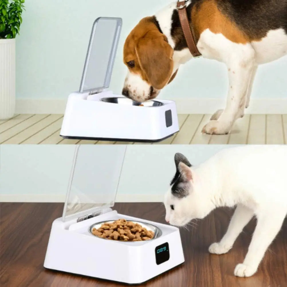 350ml Automatic Cat Feeder with Infrared Sensor Cover Removable Bowl Battery Powered Intelligent Smart Opening Lid Dog Feeder