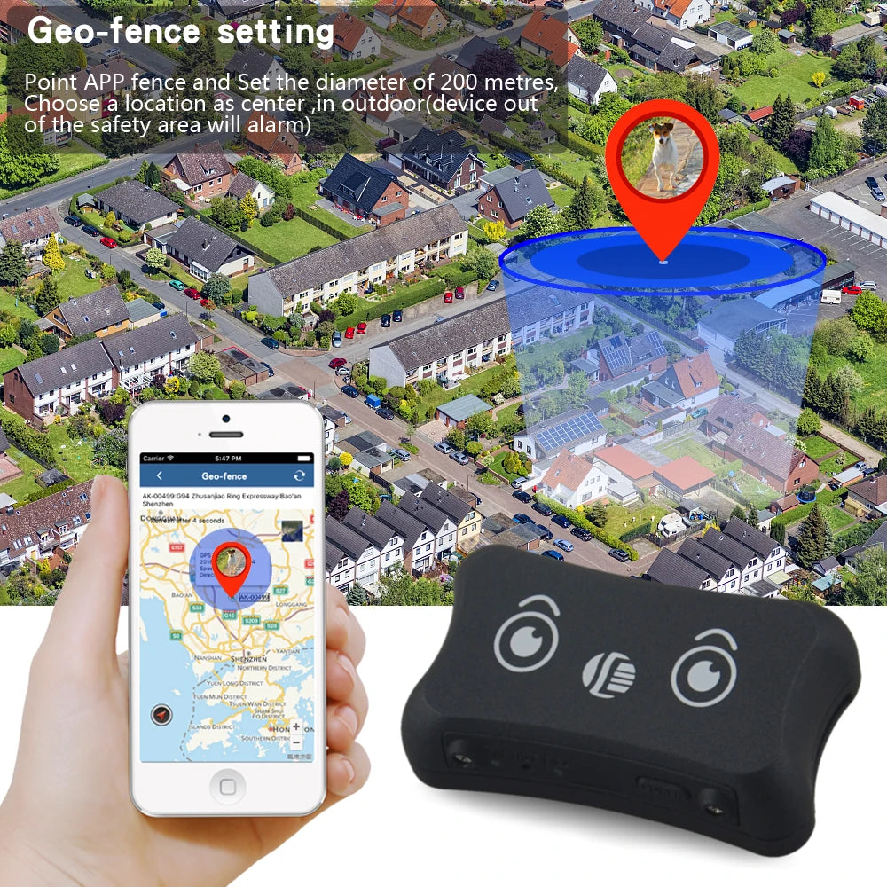 Mini Pet GPS Tracker TK200 Waterproof Dog GPS Tracker Realtime Tracking Low Battery Alarm Car Locators Electronic Pet Tracker