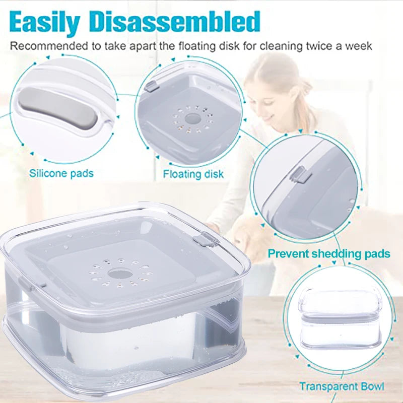 1.8L Transparent Dog Water Bowl Anti-Spill Slow Pet Water Feeder Plastic Dog Bowl for Travel Dog Fountain Cat Bowls