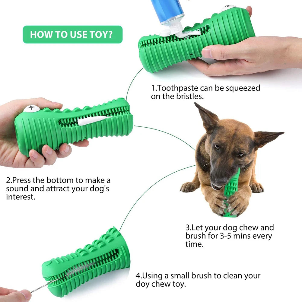 Dog Toothbrush Stick for Aggressive Chewers Pet Teeth Cleaning Dental Care Squeaky Dog Chew Toy Durable Sounding Dog Molar Stick