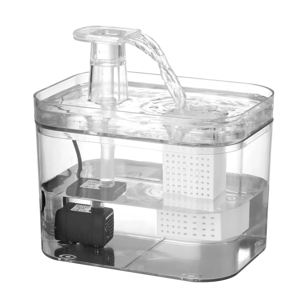 Custom 1.5L Automatic Pet Water Fountain for Cats & Dogs USB Quiet Cat Water Fountain Cat Drinking Fountain with Light