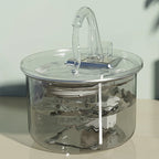 2026 New OEM Automatic Cat Water Fountain USB Charging 2.2L Transparent Stainless Steel Pet Water Dispenser