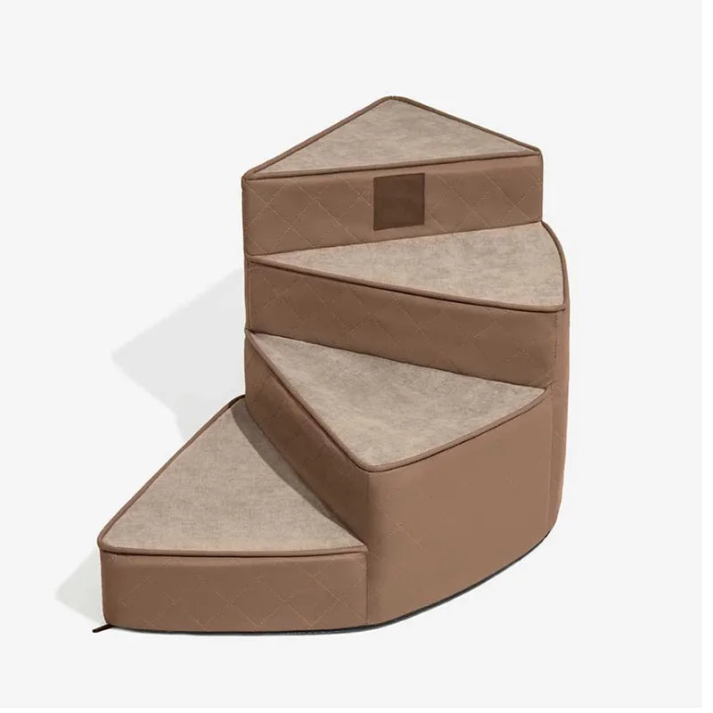 Custom Luxury Modern Foldable Waterproof Cotton Removable Spiral Pet Stairs Step Ease Anti-scratch Cover Dog Stairs
