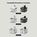 6 Packs Replacement Filters for 2.5L Battery Operated Cat Water Fountain DPWFP6, 3 Months Set of Replacement Filters