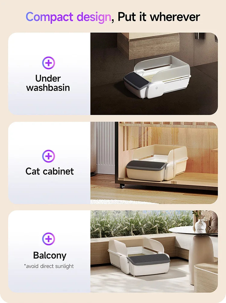 Lowest Price APP Control Intelligent Smart Self Cleaning Litter Box for Cats Automatic Cat Toilet Litter Box Customized LOGO