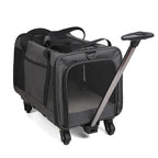 Portable Foldable Pet Carrier with Detachable Wheels Breathable Travel Rolling Dog Carrier for Small Medium Dogs Cats 33 Pounds