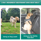 Dog Car Seat Belt Seatbelt Harness Adjustable Metal Buckle Elastic Reflective Vehicle Car Tether for Small Medium Large Dogs