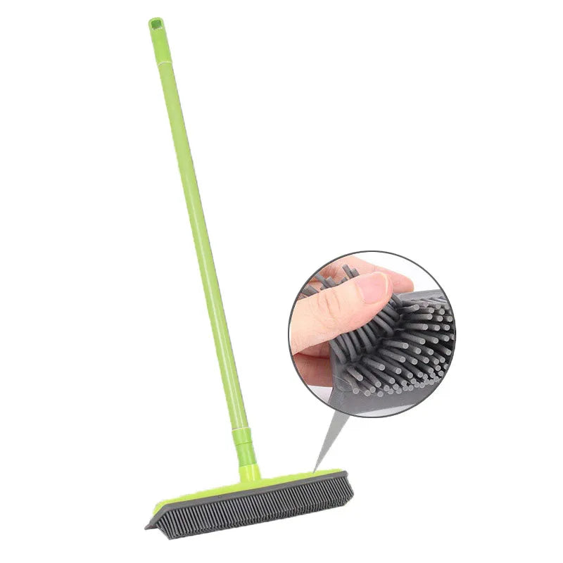 Telescopic Rubber Eco-Friendly Water Resistant Pet Hair Removal Broom Dog Hair Brush Dust Scraper Carpet Sweeper Wash Mop Window