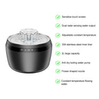 2025 New 2L OEM Smart Cat Water Fountain Touch Screen Heated Controllable Temperature Sensor Automatic Cat Water Dispenser