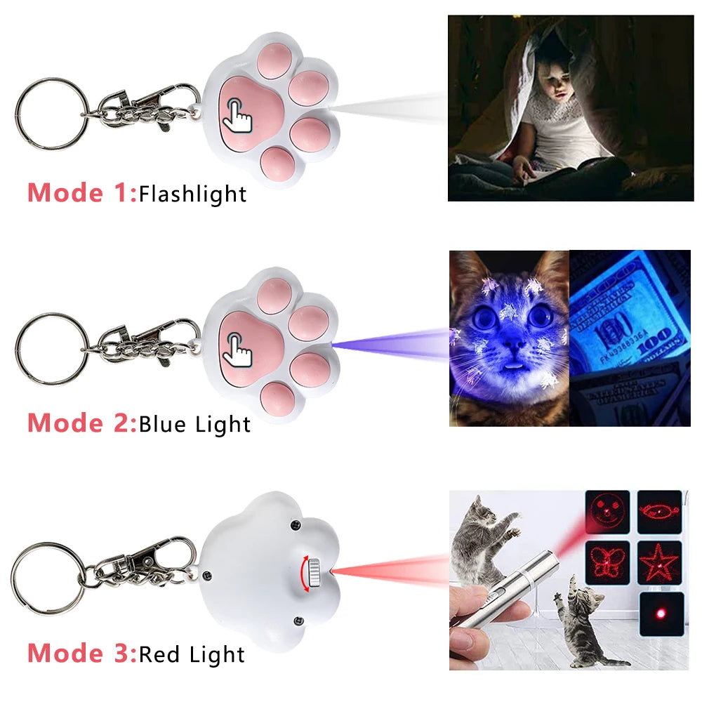 Electronic Pet Laser Pointer Cat Toys Multifunctional USB Charging Pen Pointer Toy Cat Interactive Funny Indoor Cat Teaser Toys