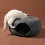 Cats House Basket Natural Felt Pet Toy Cat Tunnel Cave Beds Nest Funny Round Egg-Type with Mat for Small Dogs Puppy Pet Supplies
