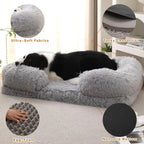 Orthopedic Dog Beds for Large Dogs Fluffy Large Dog Bed with Removable Washable Cover Non-Slip Bottom Foam Couch Bed