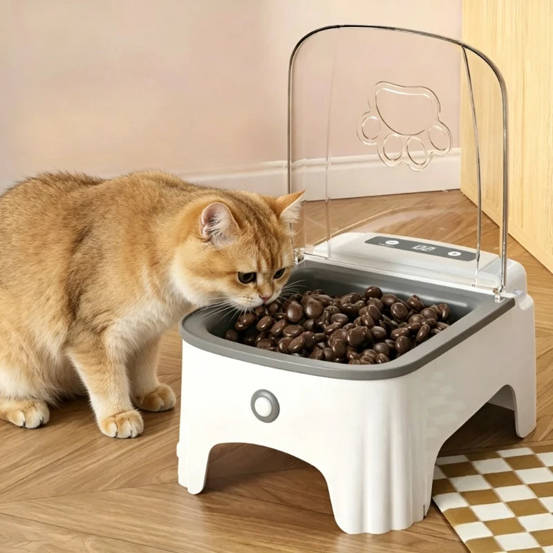Smart Control Pet Induction Feeder Automatic Induction Cover Opening Moisture-Proof Neck Protection Pet Food Bowls