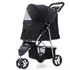 Dog Stroller Pet Trrolley for Small Medium Dogs Cats Foldable Dog Jogging Cage Travel Carrier with Cup Holder and Storage Basket