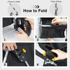 Dog Stroller Pet Trrolley for Small Medium Dogs Cats Foldable Dog Jogging Cage Travel Carrier with Cup Holder and Storage Basket