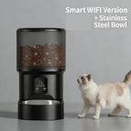 OEM 4L Automatic Cat Feeder with Camera 2.4G WiFi Pet Food Dispenser Smart Voice Recorder APP Control with Stainless Steel Bowl