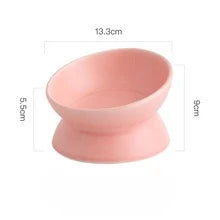 Elevated Cat Food Bowl 5 Oz Ceramic Raised and Tilted Water Bowl Anti Vomiting and Protect Pets' Spines Dishes for Small Dog Cat