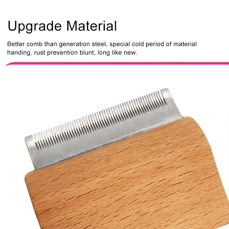 Professional Stainless Steel & Wood Eco-Friendly Dog & Horse Grooming Deshedding Brush Ergonomic Design Pet Hair Removal Comb
