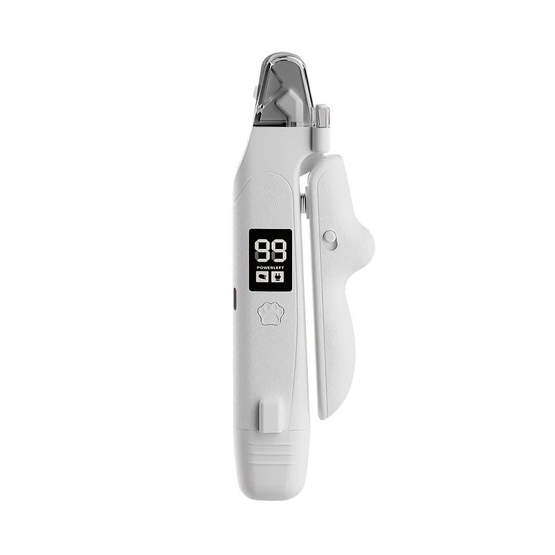2 in 1 Pet Nail Trimmer Electric Dog Nail Grinder with 2 LED Lights USB Rechargeable Cat Nail Clipper Suitable for Dogs and Cats
