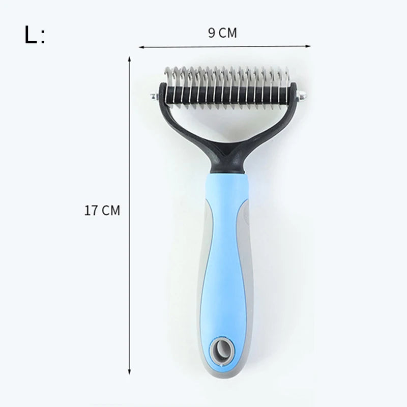Pet Brush Fur Knot Cutter Dog Grooming Shedding Tools Pet Cat Hair Removal Comb Dog Brush Double Sided Pet Comb Dog Supplies