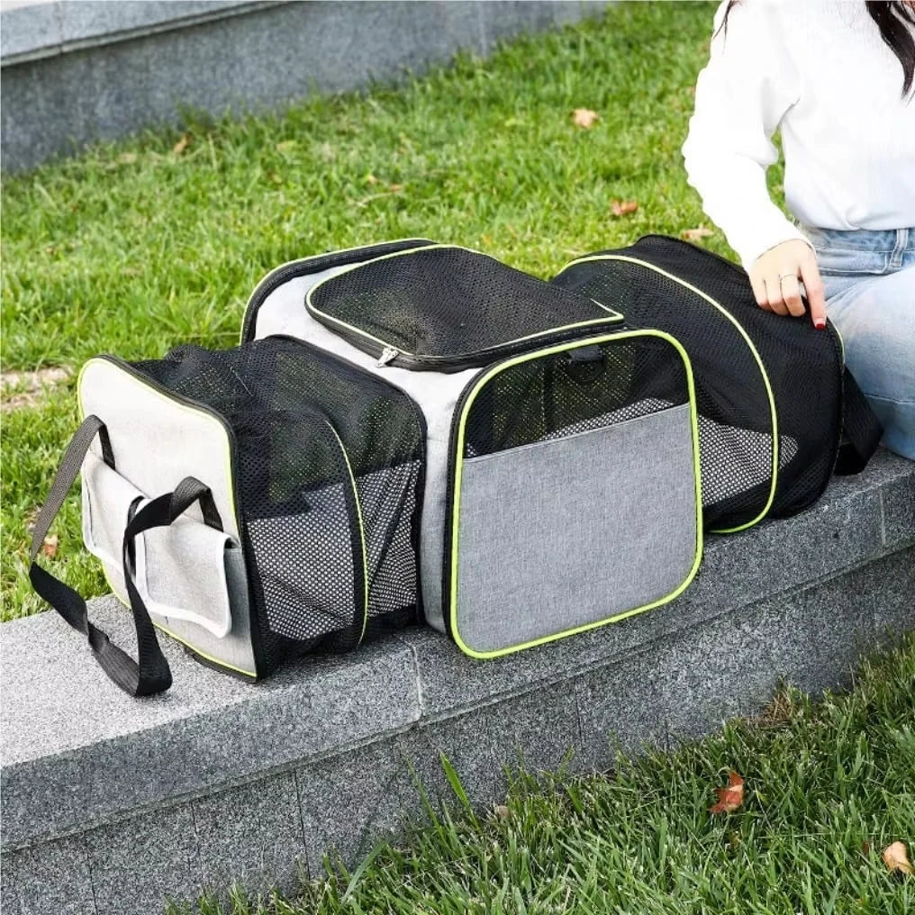 Travel Cat Bag Fashionable Cat Bag Portable Small Foldable Mounted Travel Expandable Portable Pet Bag Pet Carrier