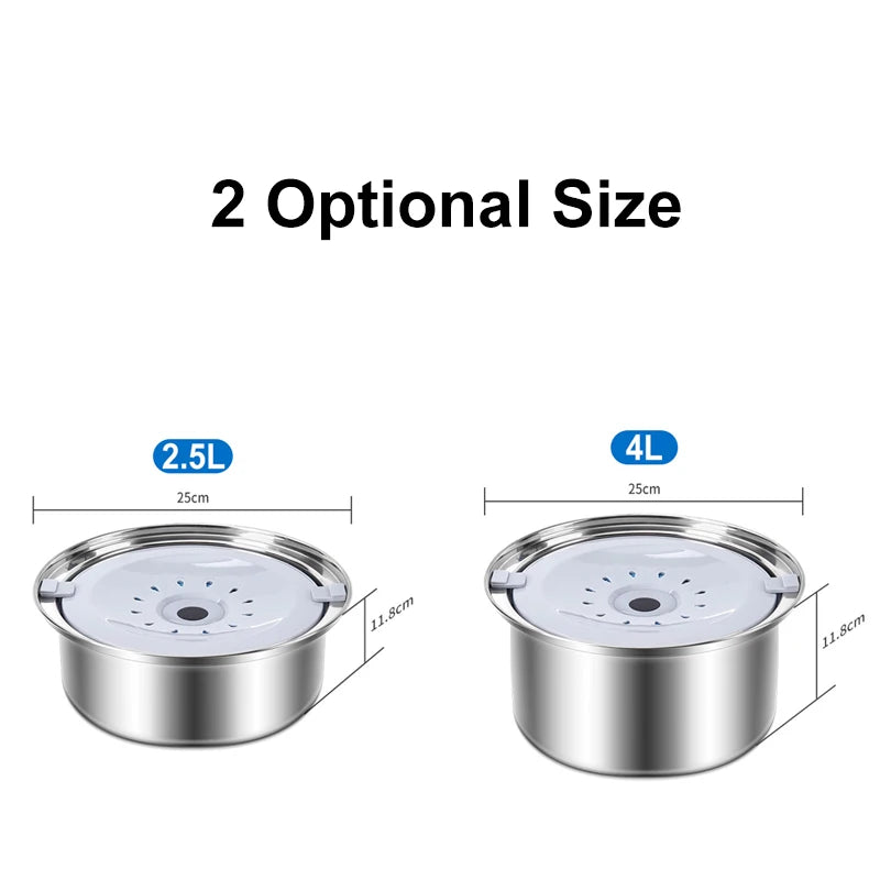 2.5L/4L Stainless Steel No Spill Dog Water Bowl Slow Water Feeder Large Capacity Pet Bowl for Car Vehicle Travel Dog Bowls