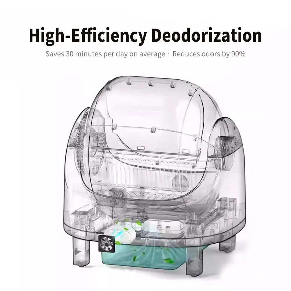 OEM 68L Open-design Automatic Cat Litter Box Self Cleaning Sensor Safety Protection Smart Pet Health Monitor System Cat Toilet