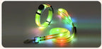Rechargeable LED Dog Collar Leash Waterproof Glow-in-the-Dark Nylon Reflective Lights Light up Luminous Dog Walking Gear