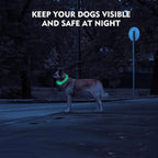 LED Light Dog Collar Waterproof Glow-in-the-Dark Pet Collar Reflective Luxury Nylon TPU Cuttable Puppy Collar Small Large Dogs