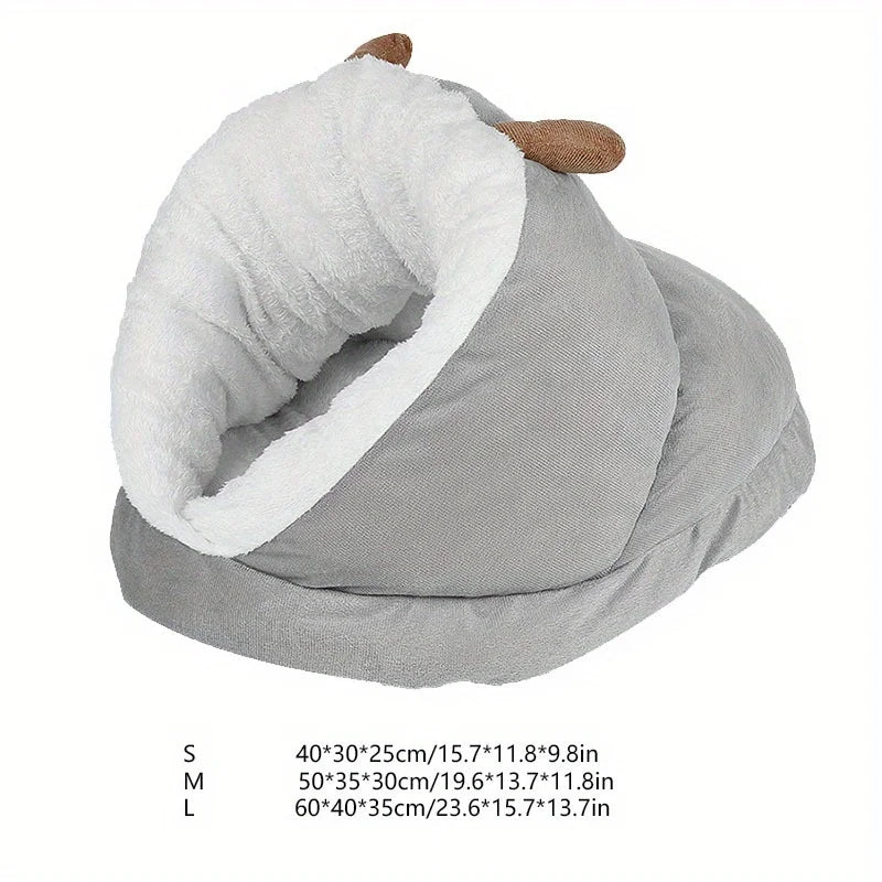 Soft Cat Nest Winter Warm Sleeping Bag Closed Special Cat Mattress Winter Slippers for Small Cats Bed