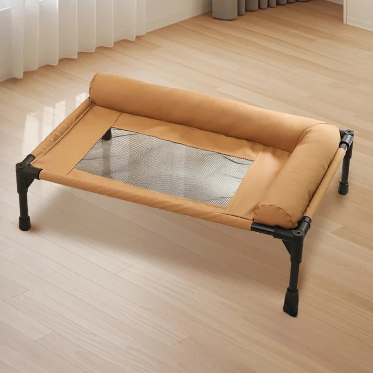 Large Breathable Mesh Dog Bed Off-The-Ground Moisture-Proof with Removable Washable Feature Universal Camp Bed for Summer Winter