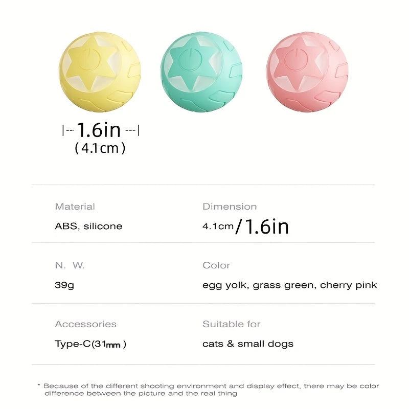 Interactive Smart Cat Dog Toys Automatic Rolling Electric Plastic Ball for Dog Training Endless Fun Product