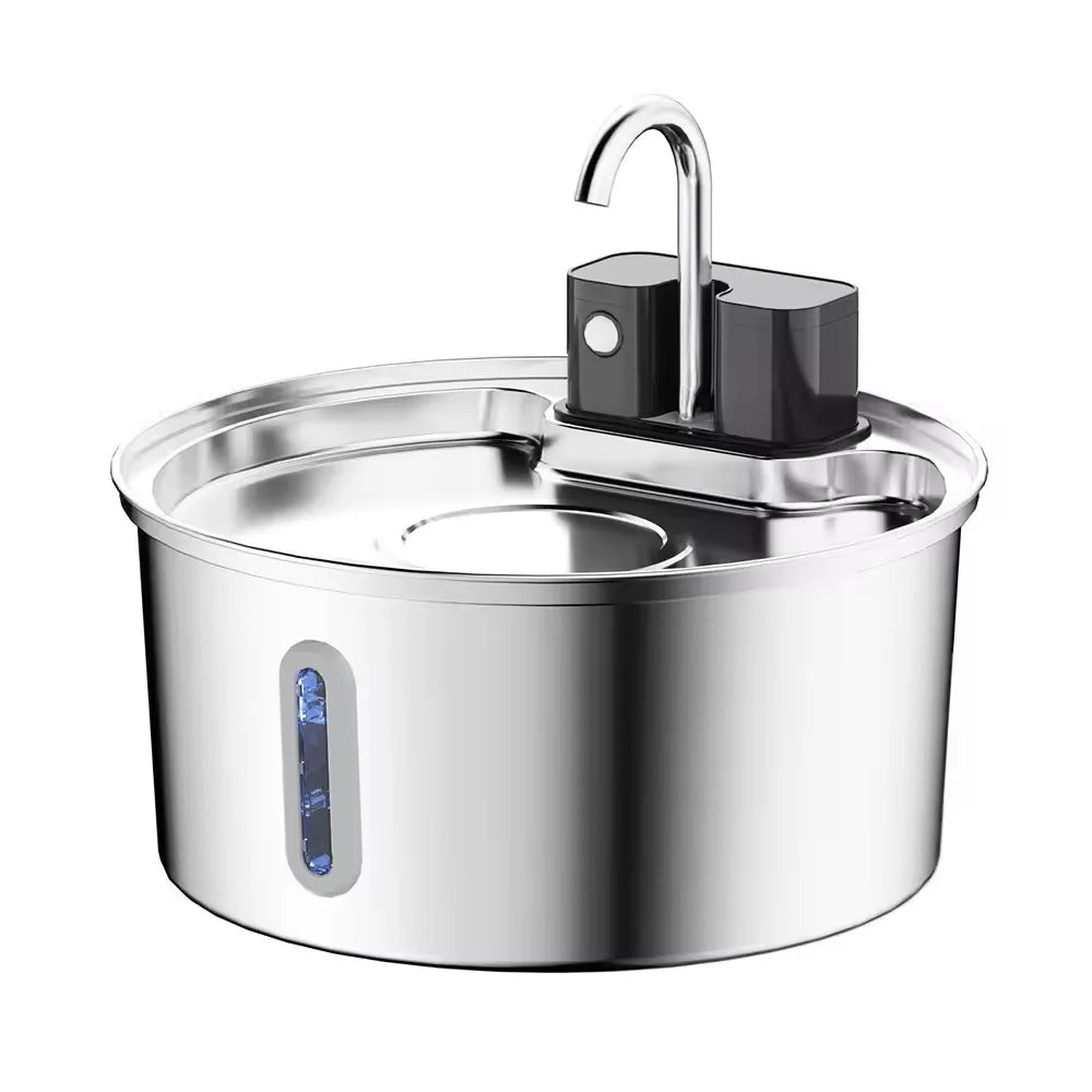 OEM ODM 3.2L Stainless Steel Wireless Automatic Cat Water Fountain Cordless 4000mah Battery Power Portable Motion Sensor Indoor