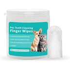 50pcs Soft Pet Teeth Cleaning Finger Wipes Remove Bad Breath and Plaque Tartar Disposable Dog and Cat Toothbrush Finger Wipes
