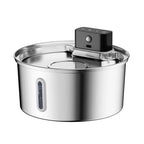 3.2L Wireless Pet Water Dispenser 4000mah USB/Battery Stainless Steel Cat Water Fountain with Visible Window Sensor Fountain