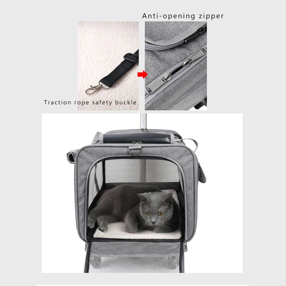Foldable Pet Cat Bag Tie Rod Bag Large Capacity Pet Carrier Bag Breathable Comfortable Portable Pet Dog Carrier Cat Dog Products