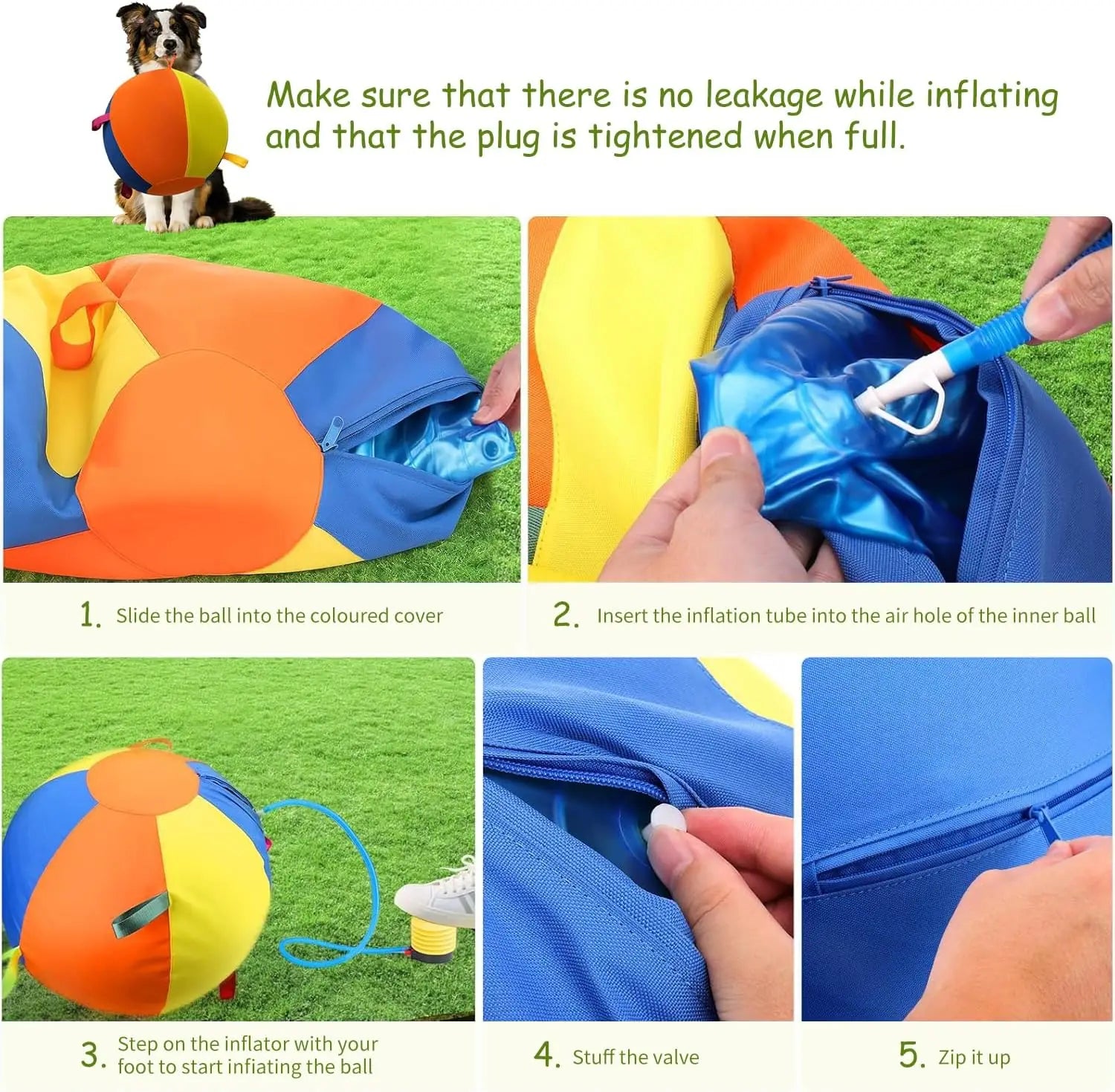 Wholesale Herding Ball for Dogs 22 Inch Calming Jumbo Ball for Dog Training Balls with Heavy-Duty Handle Cover and Pump