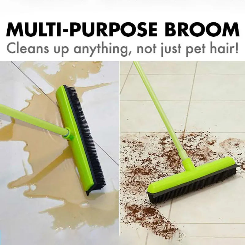 Telescopic Rubber Eco-Friendly Water Resistant Pet Hair Removal Broom Dog Hair Brush Dust Scraper Carpet Sweeper Wash Mop Window