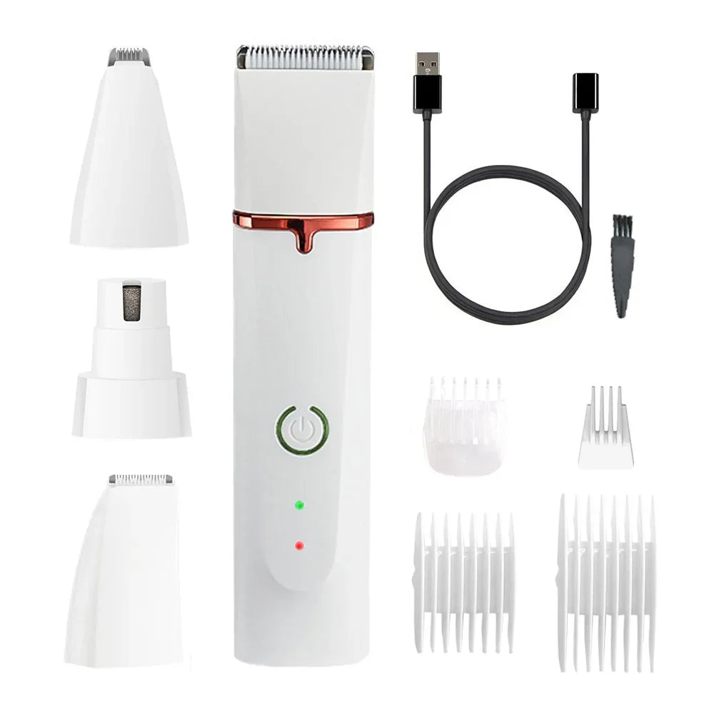 4 in 1 Dog Clippers Pet Hair Grooming Kit Low Noise Dog Paw Cleaner Trimming Paw Eyes Ears Face Dog Cleaning Pet Hair Clipper