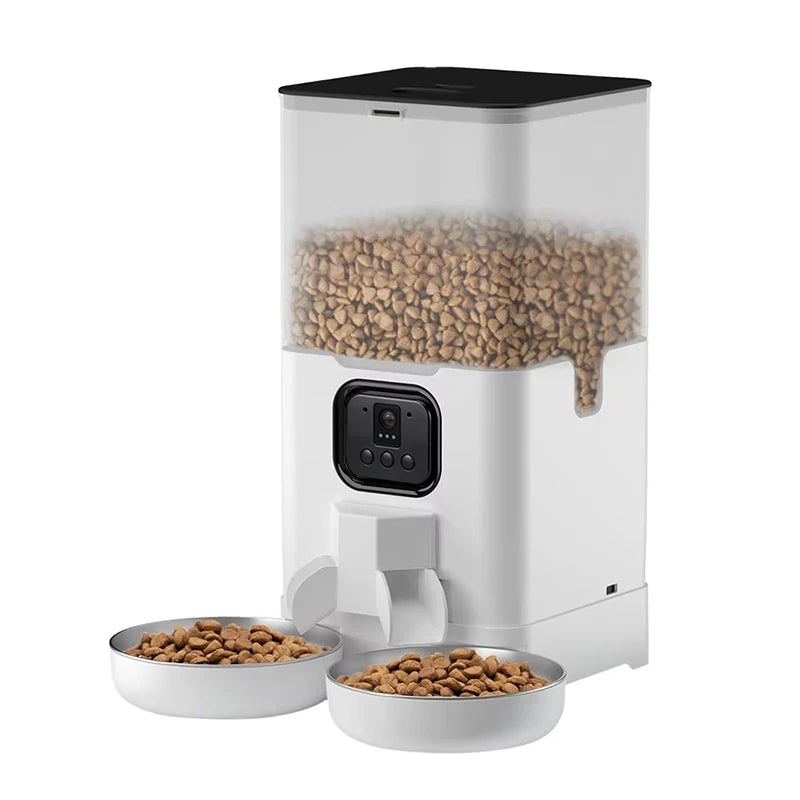 2026 New 4L/6L OEM Dual Bowls Automatic Cat Feeder with Camera TUYA APP Smart Pet Feeder Stainless Steel Bowl  for Muti Dogs Cat