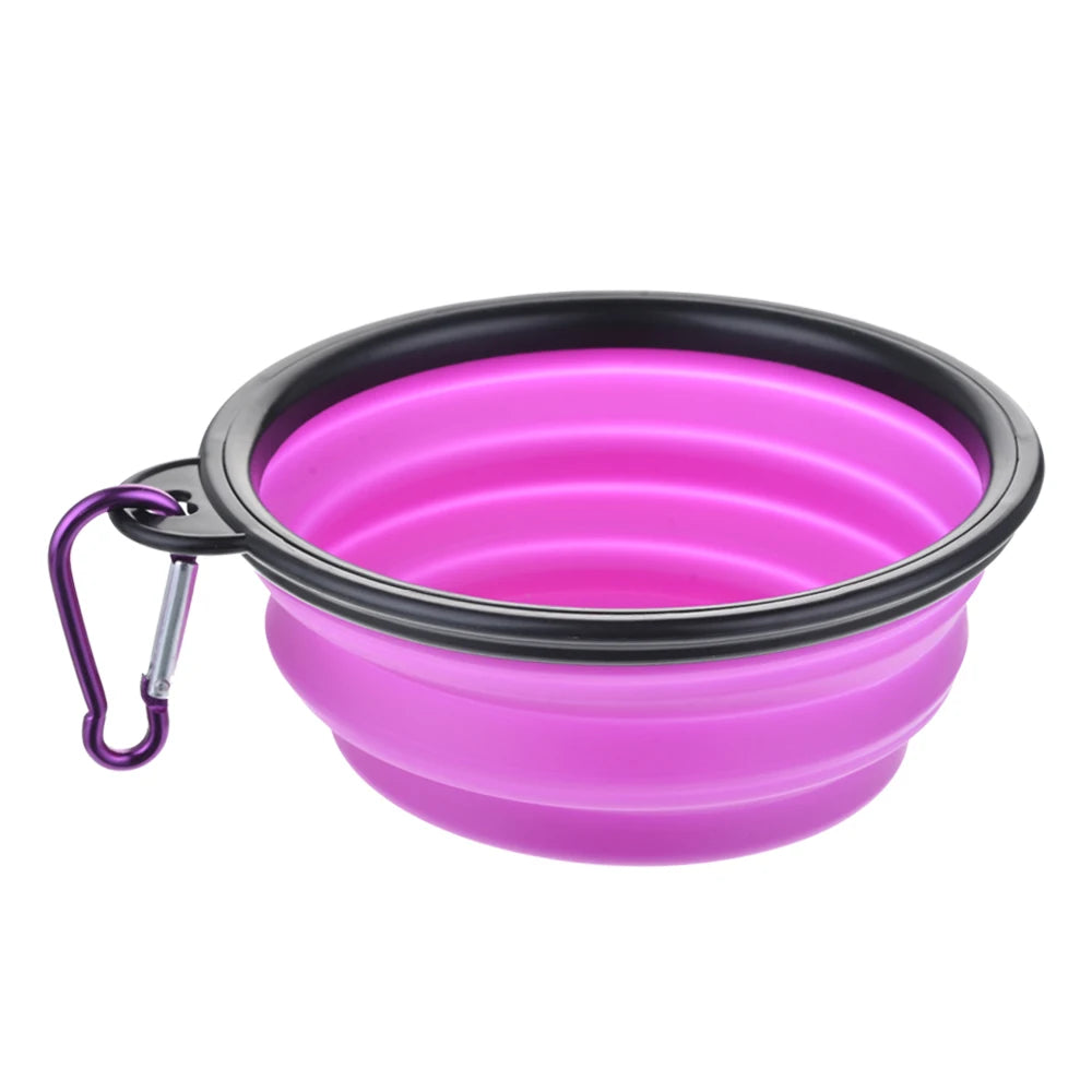 Large 1000ml Collapsible Silicone Pet Bowl Portable Outdoor Travel Dog Cat Food Container Feeder Dish Durable Plastic Puppy Bowl
